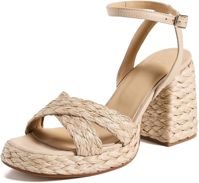 Castañer Women's Valeriette Raffia Heeled Sandals | Amazon (US)
