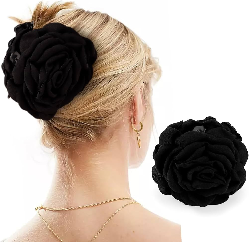 Velscrun Hawaiian Flower Hair Clips for Women Rose Flower Hair Claw Clips Large Flower Clips for ... | Amazon (US)