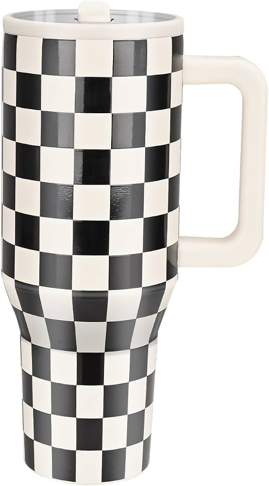 40 oz Tumbler with Handle Flip Straw | Rubber Base Straw | 100% Leak Resistant Water Bottle | Ins... | Amazon (US)