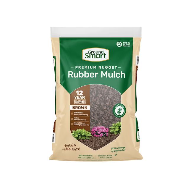 GroundSmart Premium Nugget 0.8-cu ft Brown Rubber Mulch | Lowe's