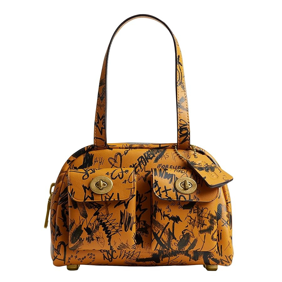 Coach Twin Turnlock Bag 20 in Graffiti, 1Z/Ochre Multi | Amazon (US)