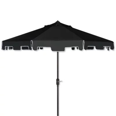 Safavieh UV Resistant Zimmerman 9-Foot Crank Market Umbrella with Flap | Bed Bath & Beyond | Bed Bath & Beyond