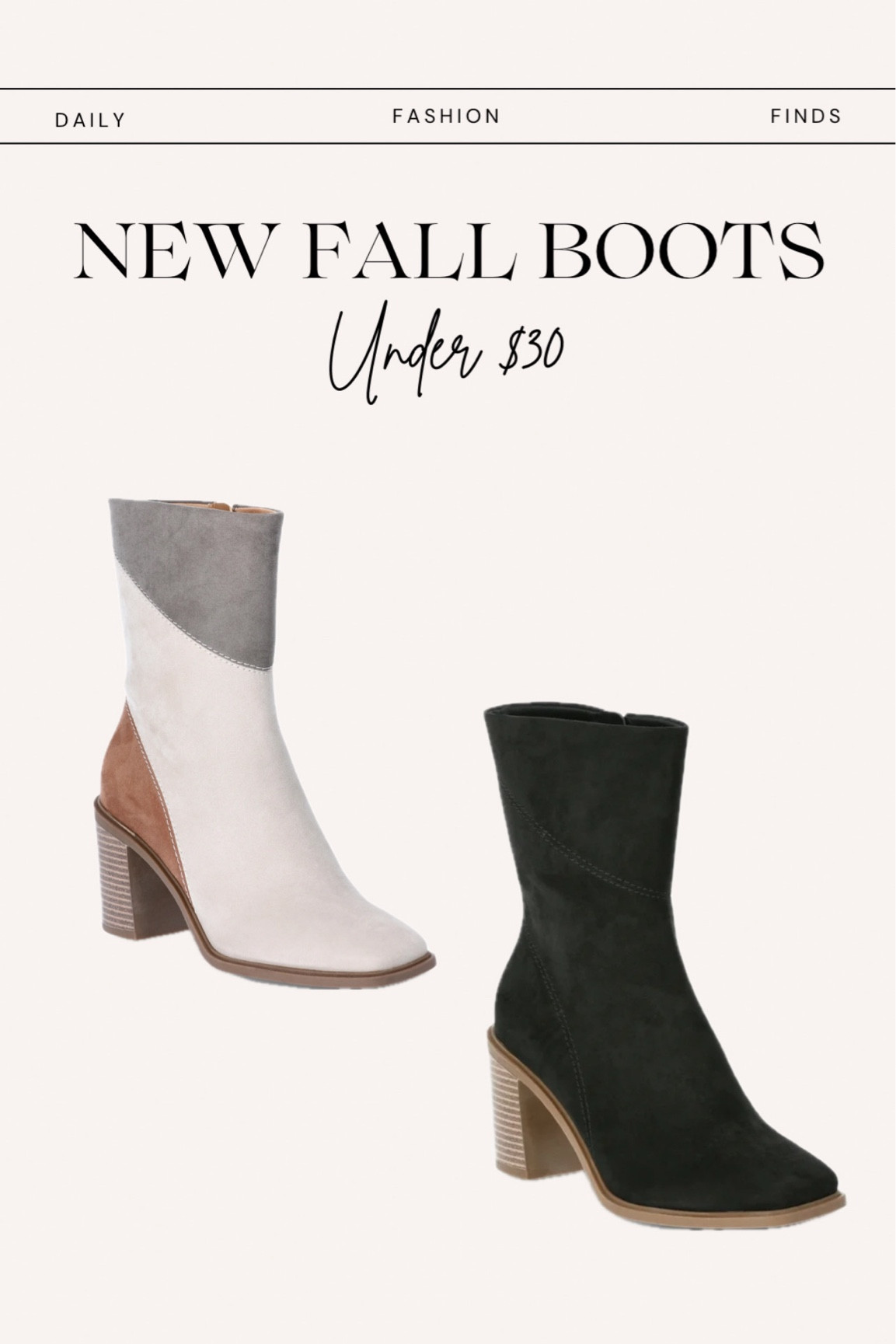 New Fall Color block Boots / black boots / fall boots / boots under $30  

#LTKSeasonal #LTKFindsUnder50 #LTKShoeCrush