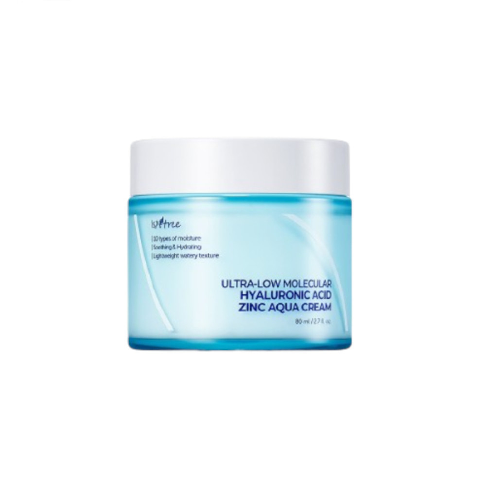 Isntree - Ultra-Low Molecular Hyaluronic Acid Zinc Aqua Cream - 80ml | STYLEVANA