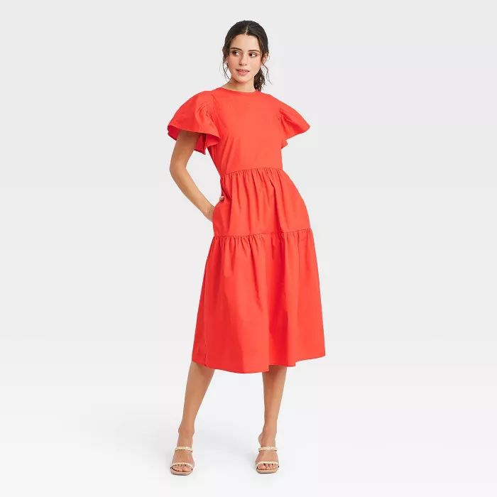 Women's Flutter Short Sleeve A-Line Dress - Who What Wear™ | Target