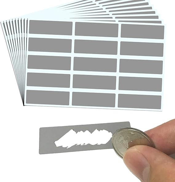 150 Pack, Rectangle Scratch Off Labels Stickers, Gray - 1.9 x 0.6" | Amazon (US)