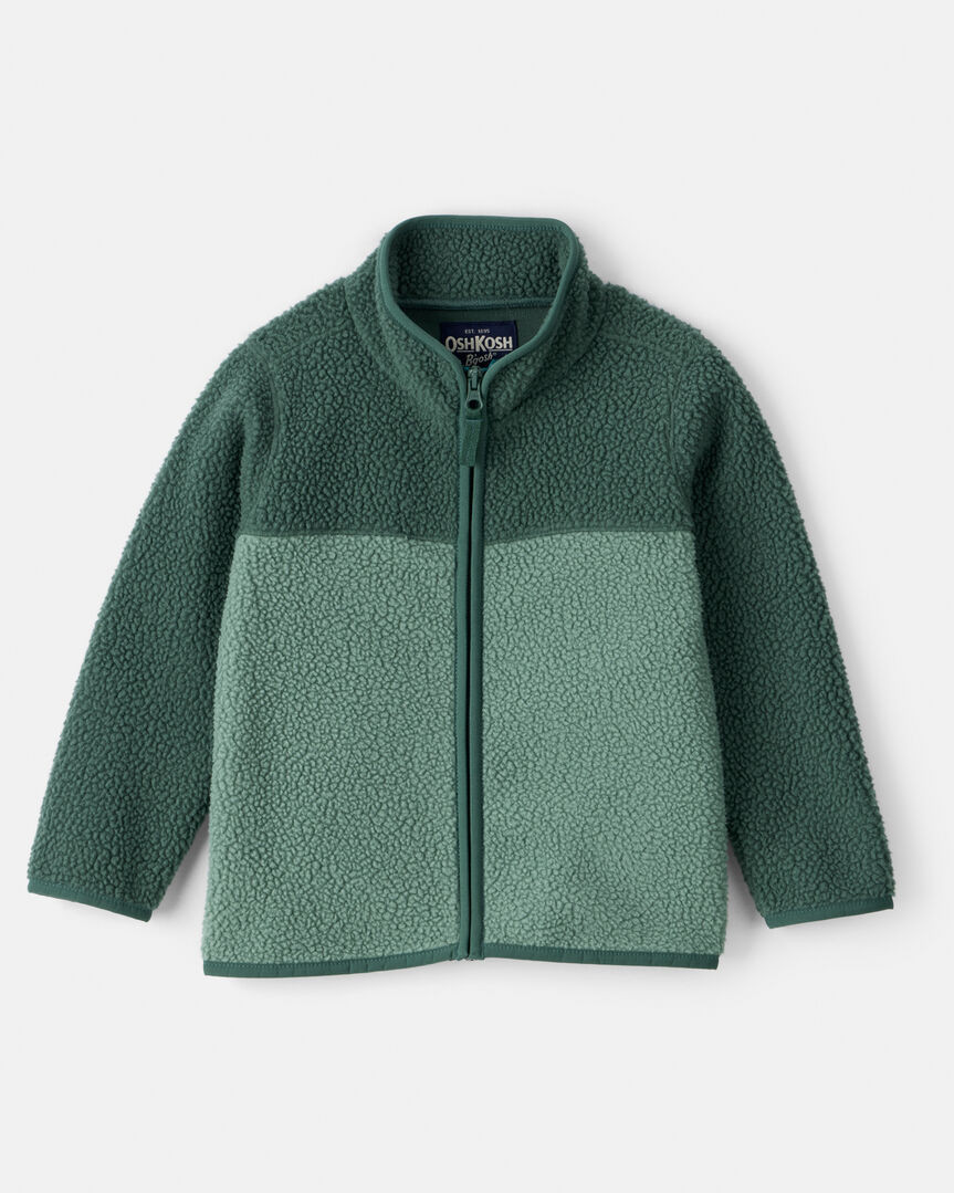 Toddler Boy Color Block Microfleece Zip-Up Jacket - Green - OshKosh B'gosh | Carter's | Carter's Inc