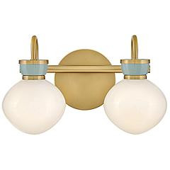 Hinkley Lucy 9 1/2" High Lacquered Brass 2-Light Wall Sconce | www.lampsplus.com | Lamps Plus