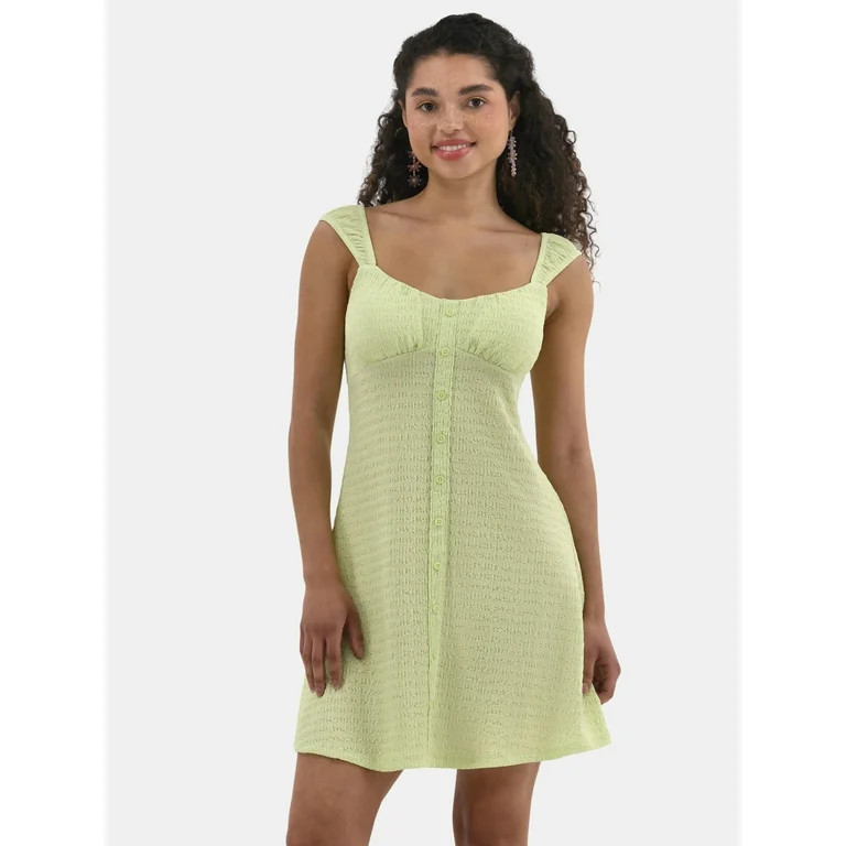 No Boundaries Textured Mini Dress, Women's | Walmart (US)