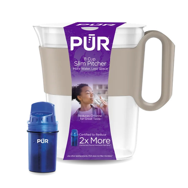 PUR 8-Cup Slim Water Filter Pitcher, Sandstone, PPT600F | Walmart (US)