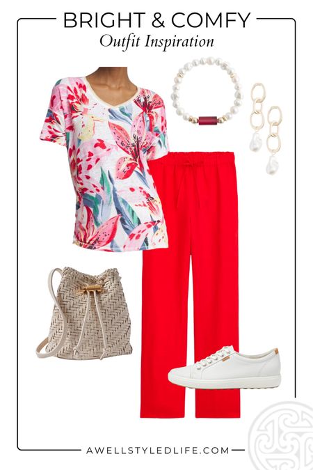 Spring/Summer Outfit Inspiration	

Pants from J. Crew, tee and jewelry from Chicos, bag and shoes from Bloomingdale's

#fashion #fashionover50 #fashionover60 #springfashion #springoutfit #summerfashion #summeroutfit #jcrew #jcrewfashion #bloomingdales #chicos #chicosfashion #floral #linen

#LTKStyleTip #LTKSaleAlert #LTKSeasonal