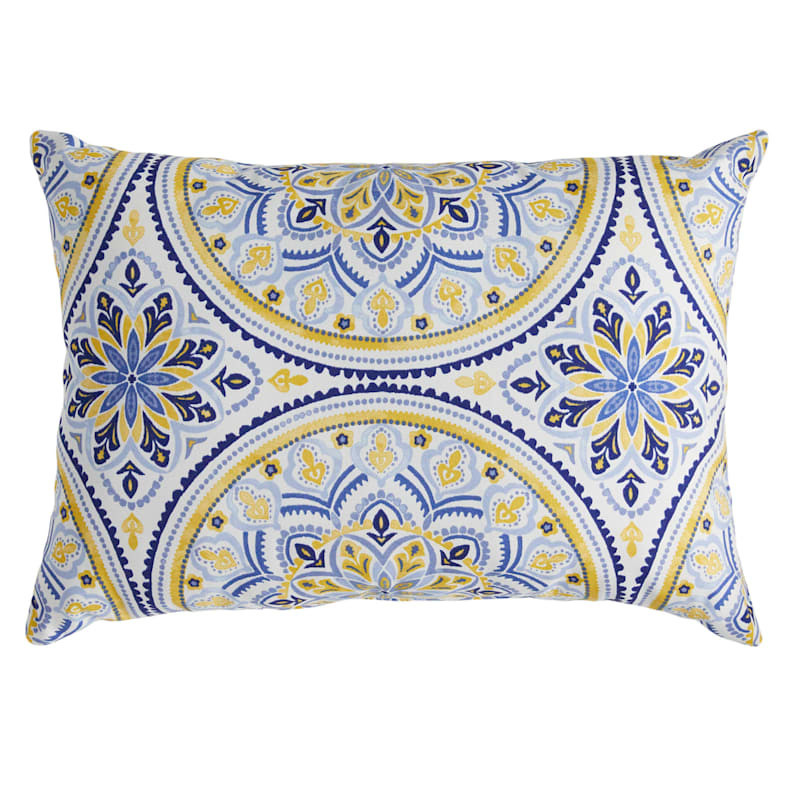 Castille Multicolor Lumbar Outdoor Throw Pillow, 14x20 | At Home