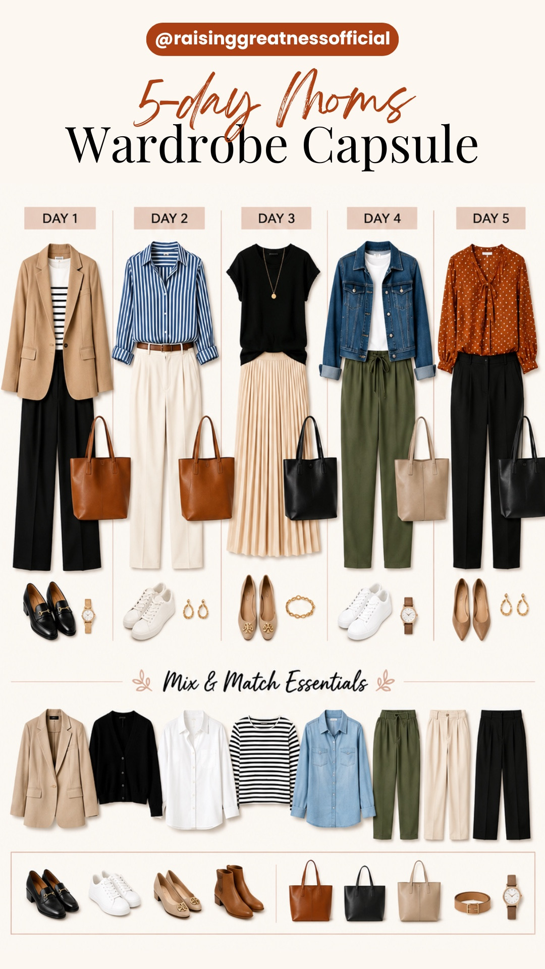 Getting dressed doesn't have to be complicated! 🤍 A simple capsule wardrobe makes busy mornings easier while helping you look effortlessly put together all week long. Mix, match, and create endless outfit combinations with timeless wardrobe staples.

📌 Save this Pin for outfit inspiration all week!

#CapsuleWardrobe #MomStyle #EverydayFashion #AmazonFashion #WardrobeInspiration #MomFashion #MinimalStyle #StyleInspiration #RaisingGreatness #OOTD

#LTKmomlife #LTKgrwm #LTKootd