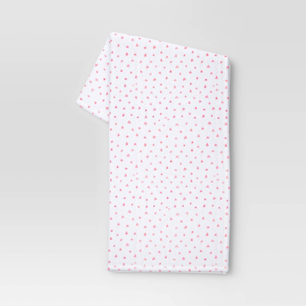 Ditsy Hearts Printed Plush Valentine's Day Throw Blanket White/Blush - Room Essentials™ | Target