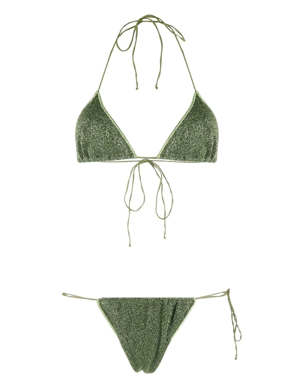 Oséree Lumiere lurex microkini - Green | Farfetch Global