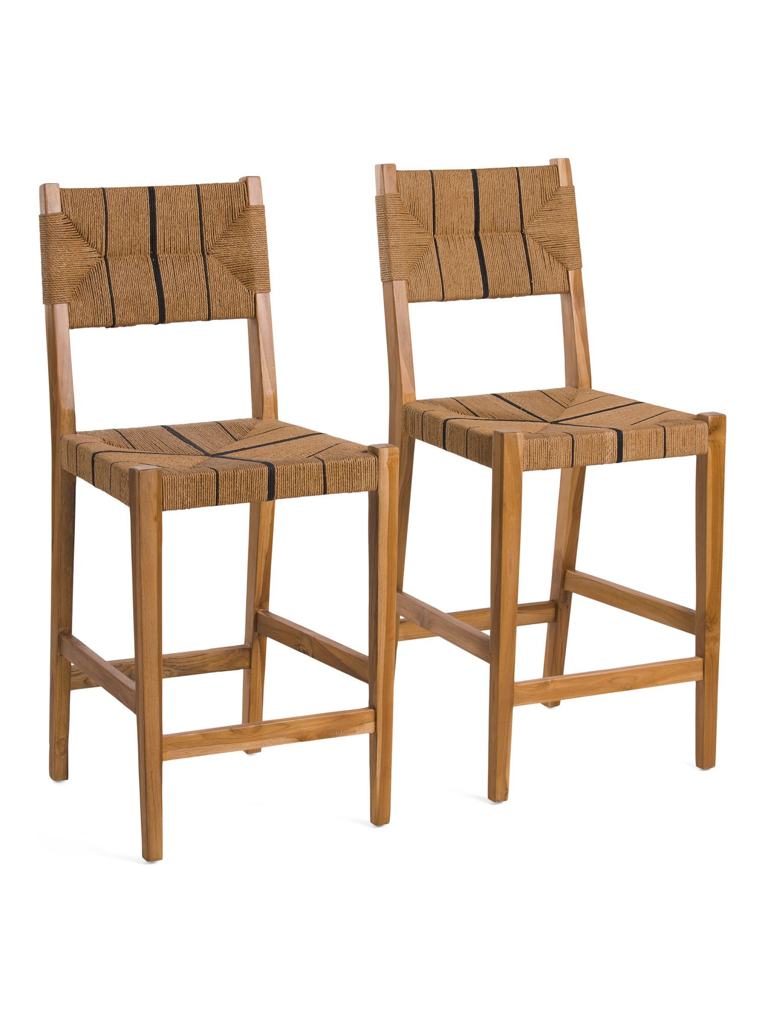 Set Of 2 Woven Striped Counter Stools | TJ Maxx