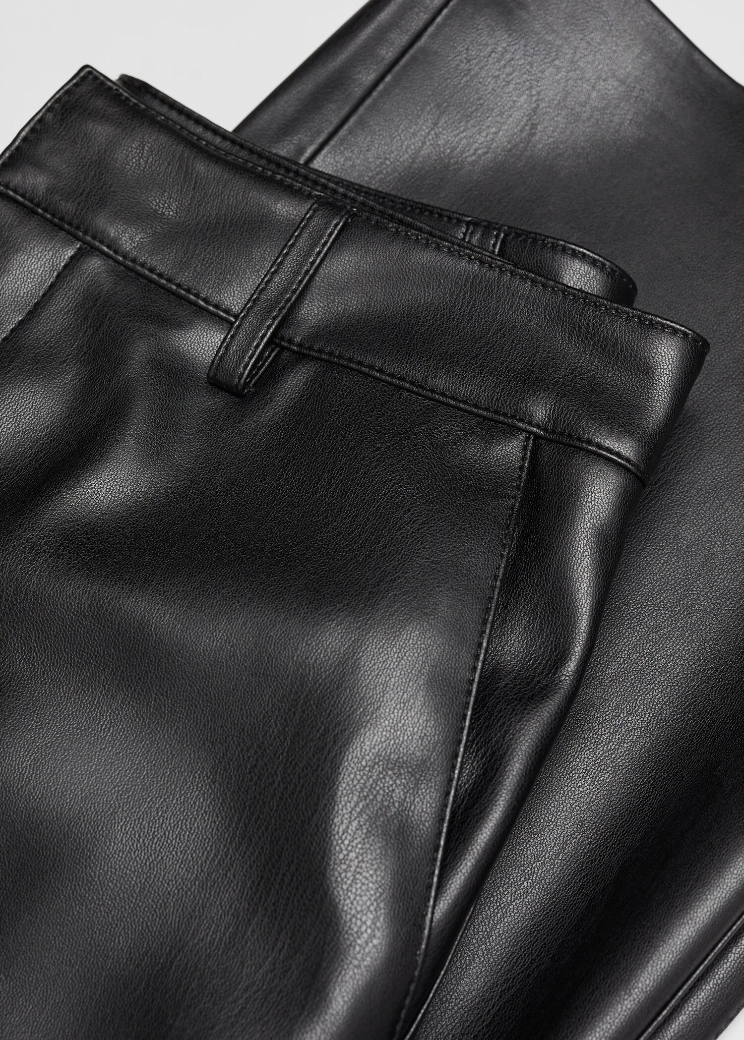 Leather-effect high-waist trousers - Women | MANGO USA | Mango (US/MX/AU)