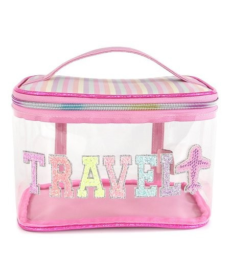 Pink 'Travel' Cosmetic Train Case | Zulily