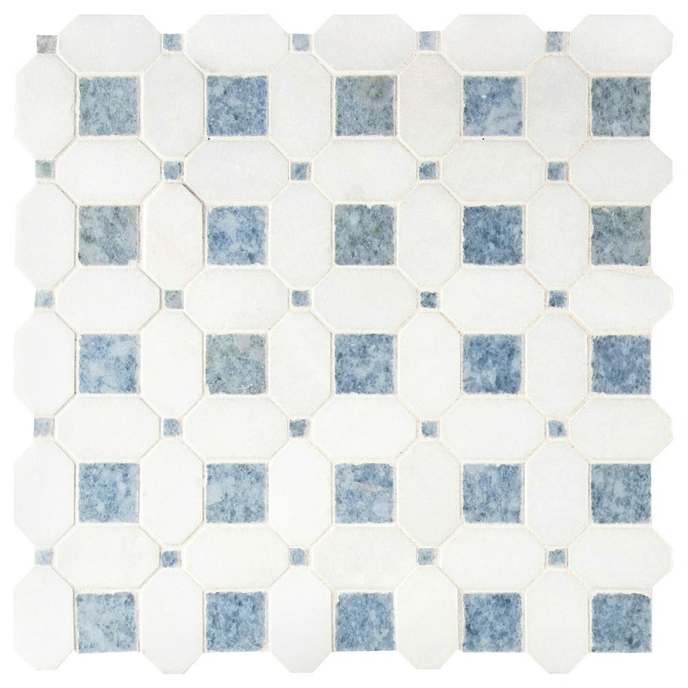 MSI Azula Hatchwork 12 in. x 12 in. x 10mm Polished Marble Mesh-Mounted Mosaic Tile (10 sq. ft. /... | The Home Depot