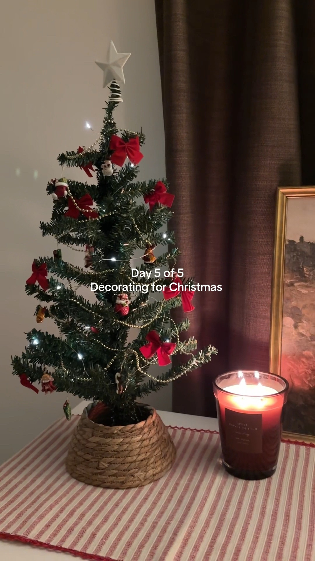 Day 5 – Nostalgic Mini Christmas Tree 
Bringing back nostalgic Christmas feels with a mini tree in my bedroom! The little ornaments, bows, garland, and fairy lights makes it feel so cozy and classic🥹


I hope you enjoyed my 5-day series! Follow me to see how I decorate the rest of my home for a traditional, nostalgic Christmas!

Nostalgic Christmas, mini Christmas tree, Christmas decor, cozy holiday home, classic Christmas, holiday decorating, christmas bedroom inspo 

#LTKStyleTip #LTKFindsUnder50 #LTKHoliday