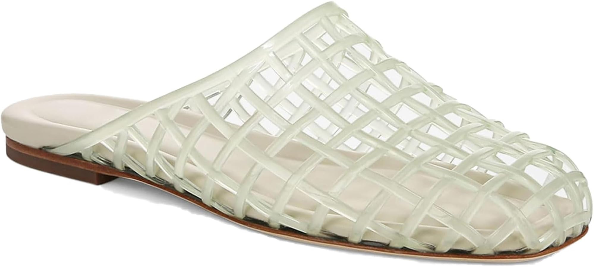 Red Mesh Jelly Mules for Women Clear Hollow Closed Toe Flat Sandals Beach Jellies Slippers Summer... | Amazon (US)