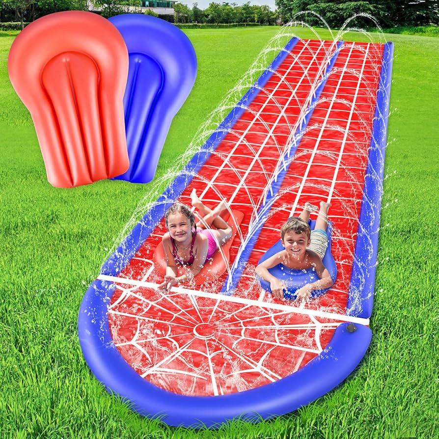 30Ft Slip Water Slide with 2 Bodyboards, Extra Long Slip and Slide Heavy Duty Double Lane for Adu... | Amazon (US)