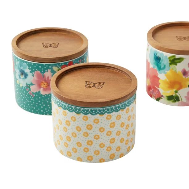 Pioneer Woman Stacking 3-Piece Stoneware Canister Set | Walmart (US)