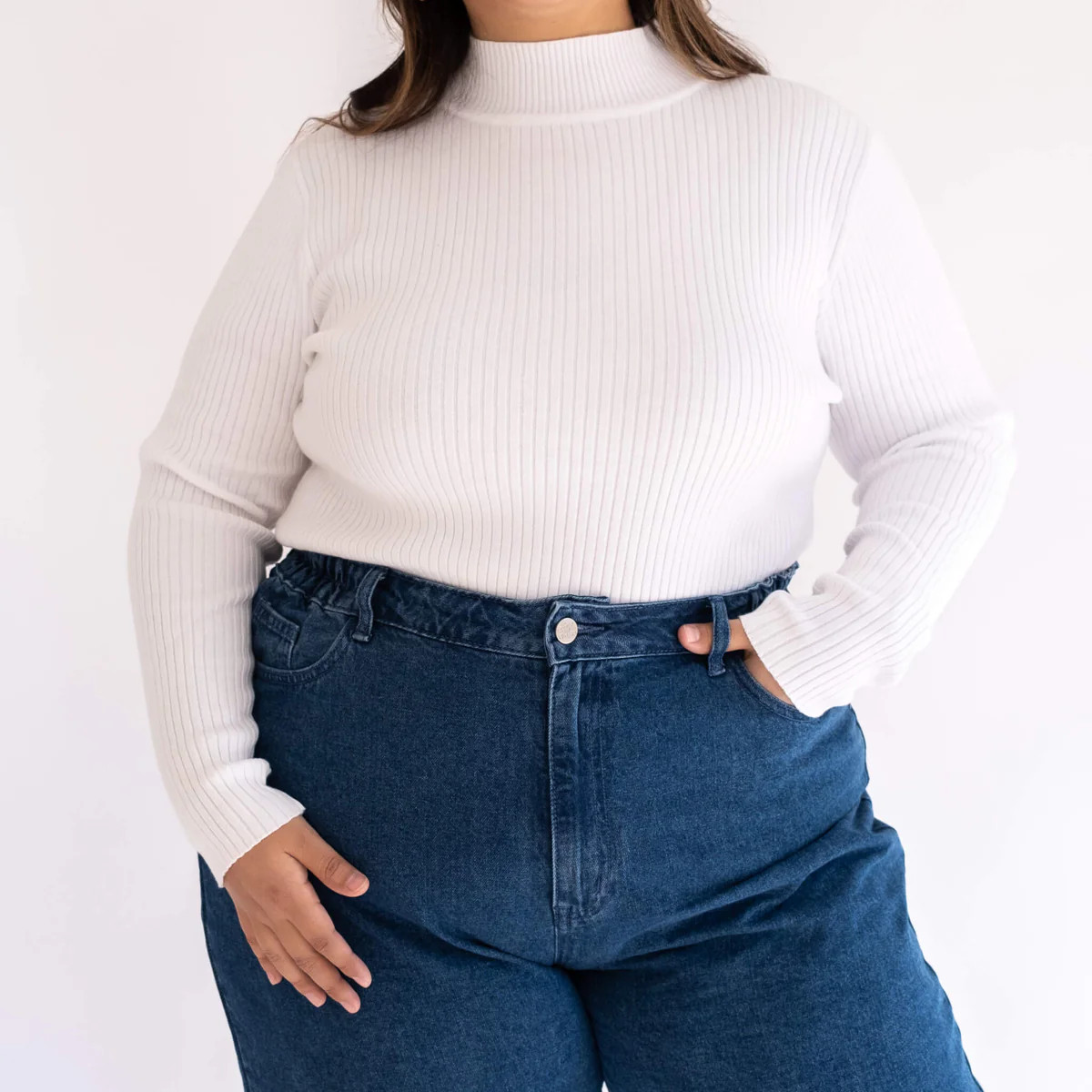 Sunny Side Up Turtleneck Sweater - White | Shiny by Nature