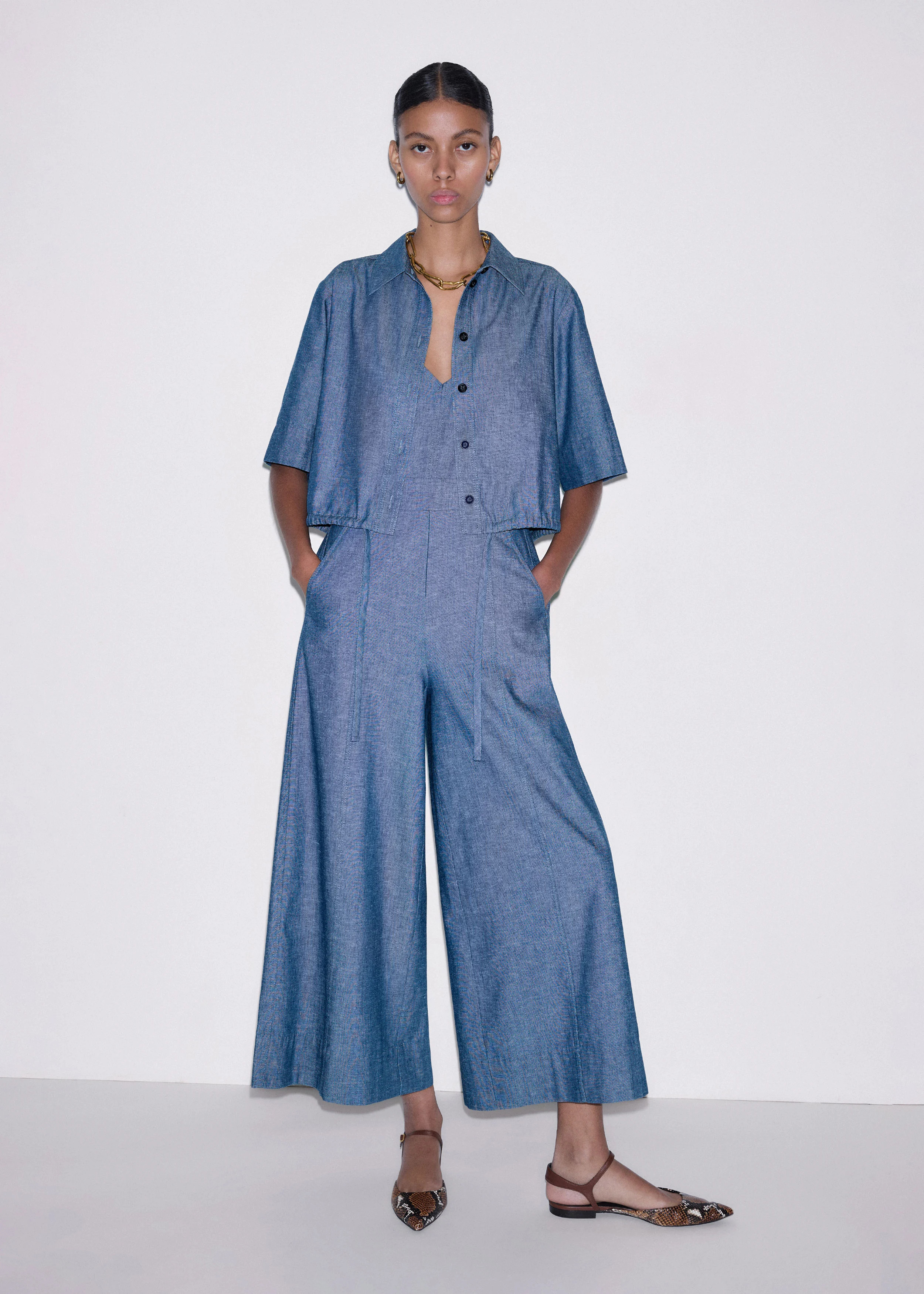 2-in-1 Jumpsuit Lightweight Denim | ME+EM Global (Excluding US)