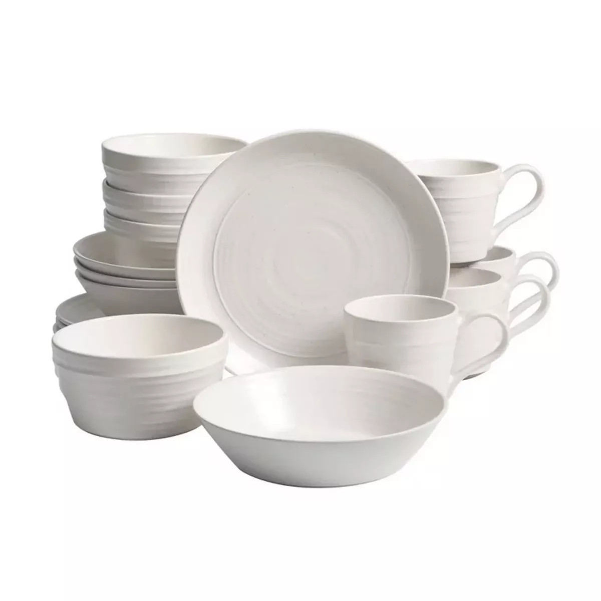 Gibson Bee and Willow Milbrook 16 Piece Round Stoneware Dinnerware Set in White | Target