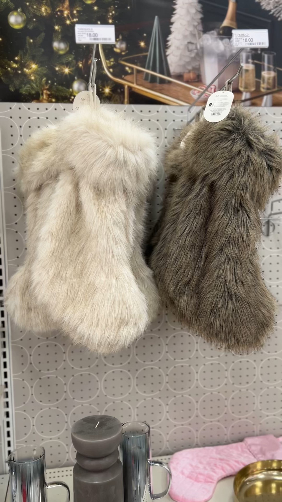Faux fur stockings at Target #christmas decor decorations 

#LTKHome #LTKHoliday