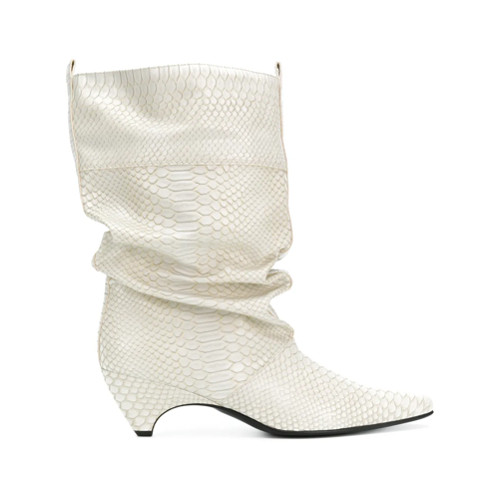 Stella McCartney Bota de couro bico fino - Branco | FarFetch BR