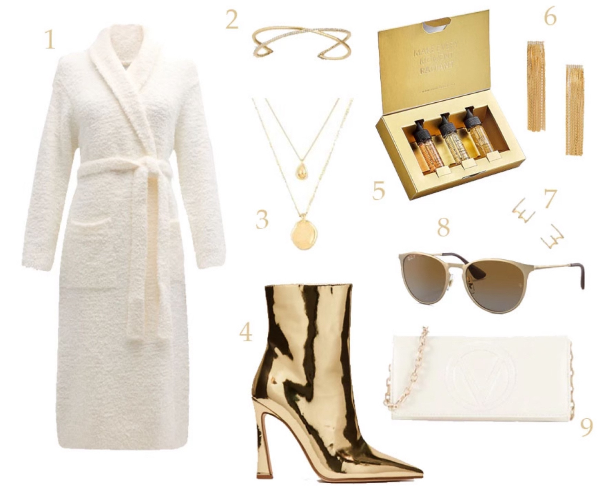 All that glitters is gold this holiday season! Here are some chic and fashionable gifts sure to please any woman on your list. The best part? Everything is $150 or less! 

1. Comfy Robe,
2. Chic Bracelet
3. Staggered Drop Necklaces
4. Gold Boots
5. The Best Gold Gift Set
6. Drop Statement Earrings
7. The cutest ear crawlers
8. Unisex Sunglasses
9. This gorgeous designer bag-ON SALE!

#giftsforher #giftsforwife #holidaygiftguide #giftsformom #girlfirendgifts #sistergifts #fashiongifts #giftguide #giftguides #holidaygifts #stylishgifts #jewelrygifts #giftguide 

#LTKfindsunder100 #LTKHoliday #LTKGiftGuide