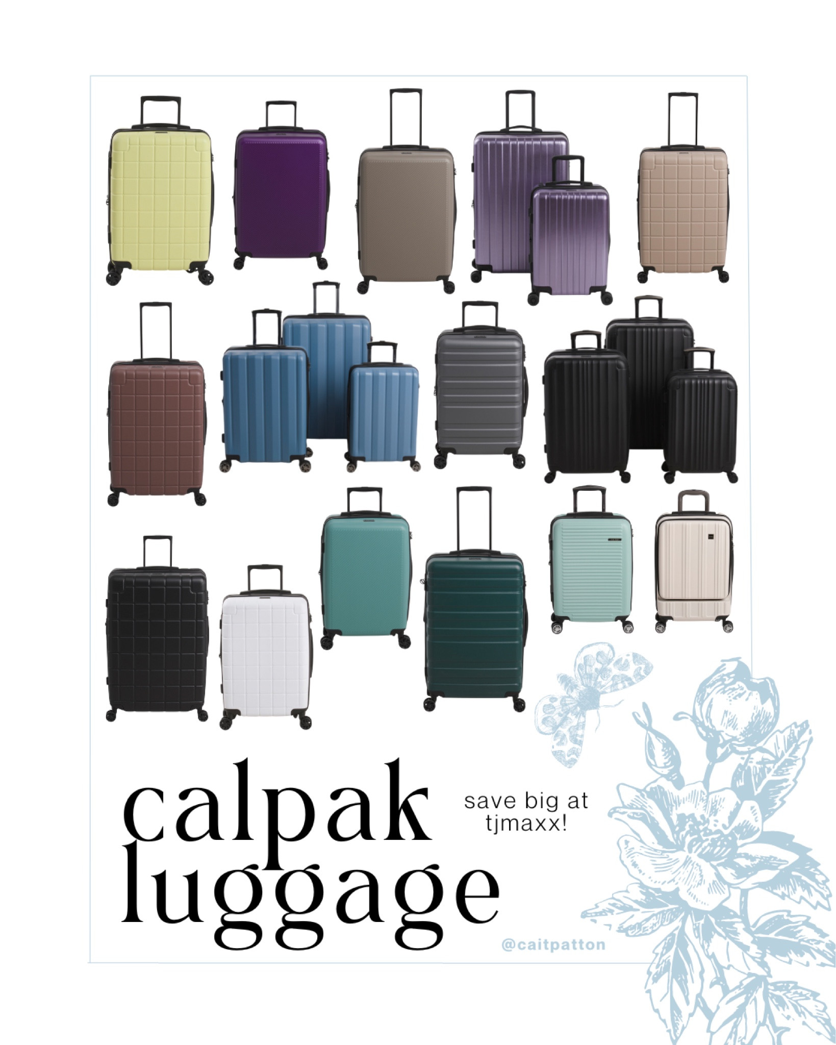 Calpak luggage at TJMaxx for 40-80% off regular retail! Calpak luggage on sale, calpak suitcase on sale, Calpak roller on sale, calpak rollers, calpak suitcases, calpak luggage, calpak hard shell suitcase, calpak suitcase set, calpak luggage set, calpak roller set

#LTKsalealert #LTKFind #LTKtravel