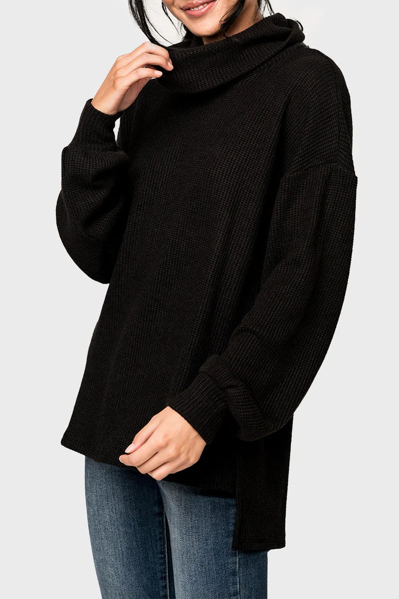 Cowl Neck Blouson Sleeve Soft Luxe Sweater | Gibson