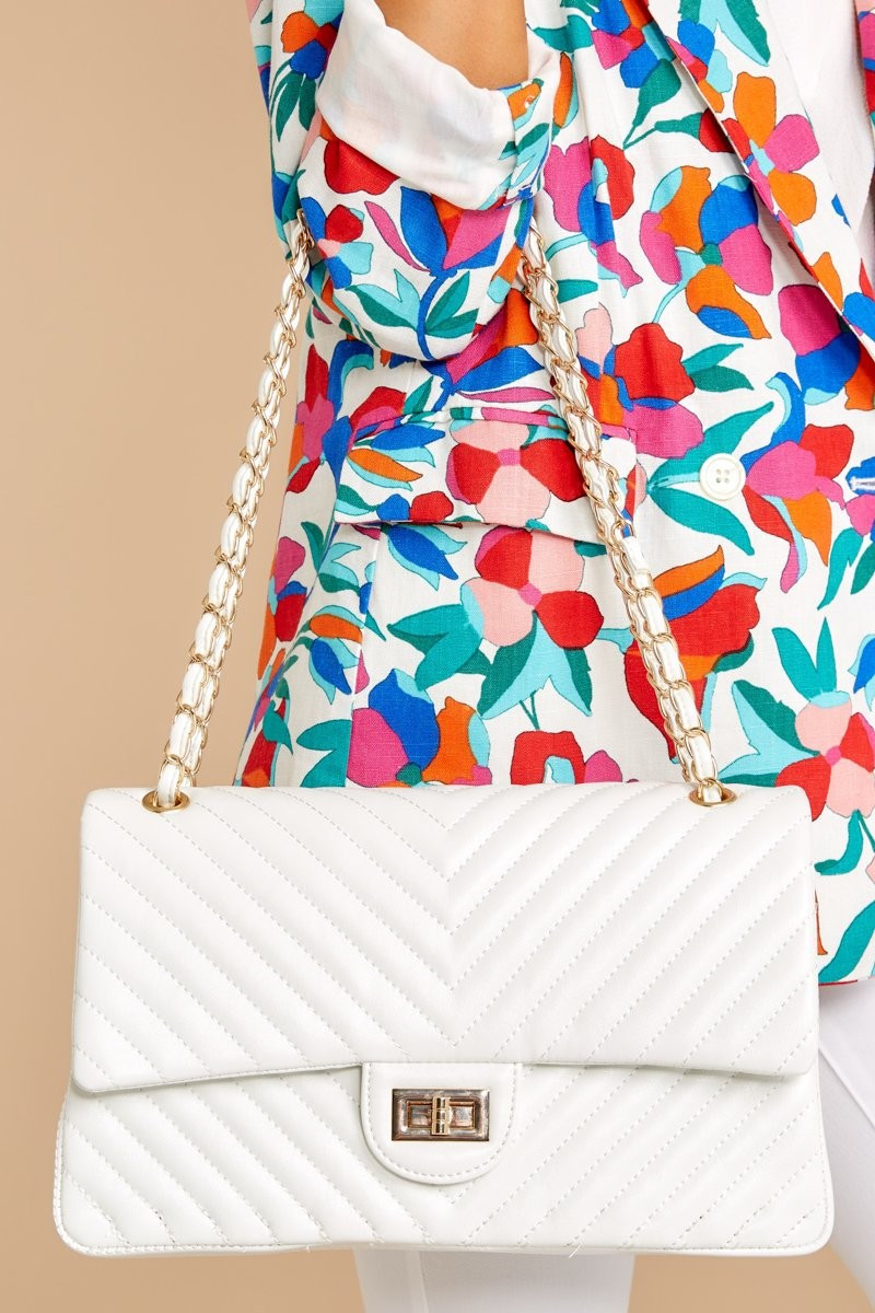 Polished And Poised White Bag | Red Dress 