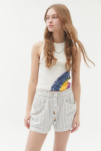 UO River Striped Linen Pull-On Short | Urban Outfitters (US and RoW)