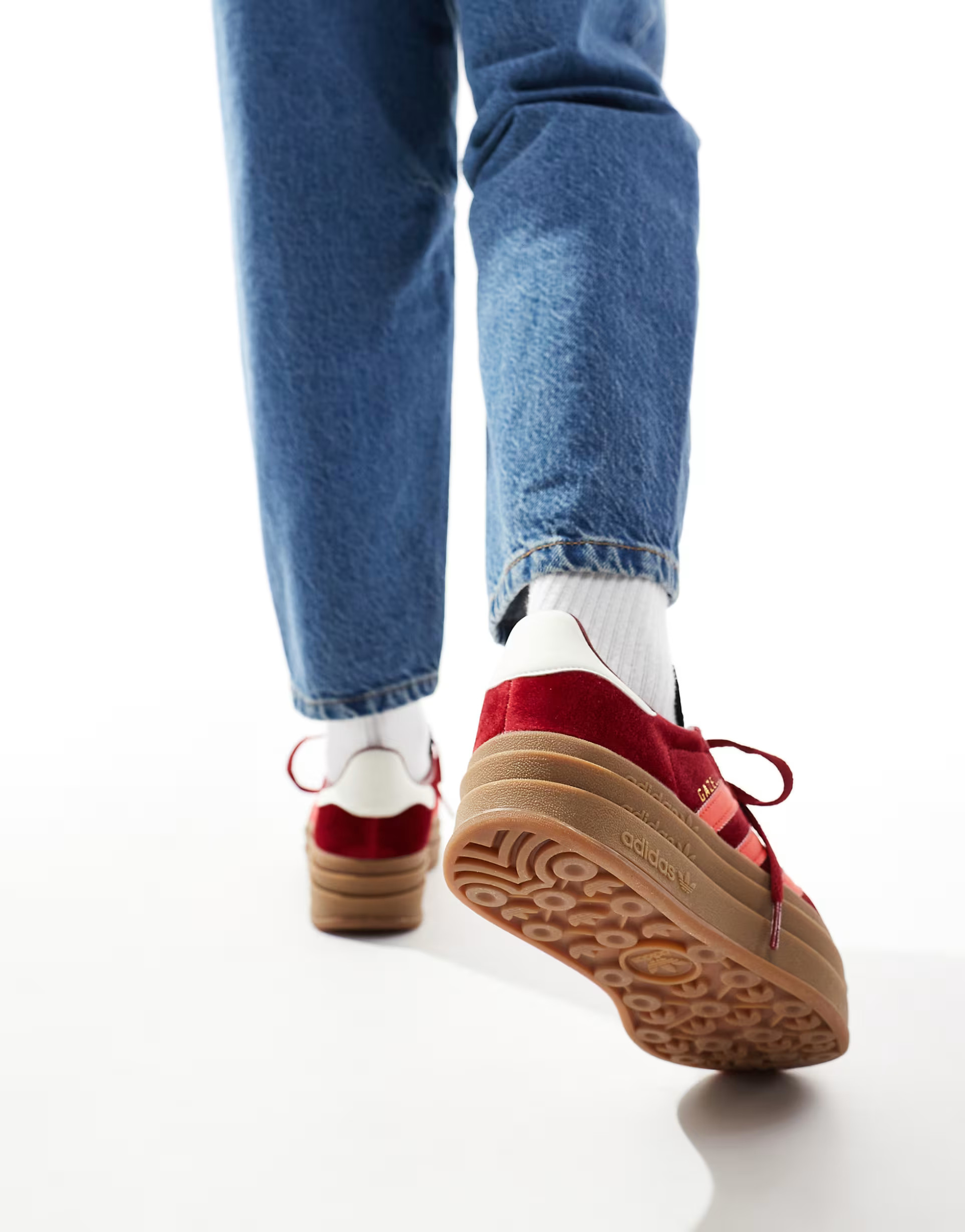 adidas Originals Gazelle Bold trainers in burgundy velvet | ASOS (Global)