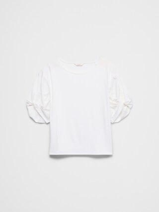 Mixed Media Volume-Sleeve Top | Banana Republic Factory
