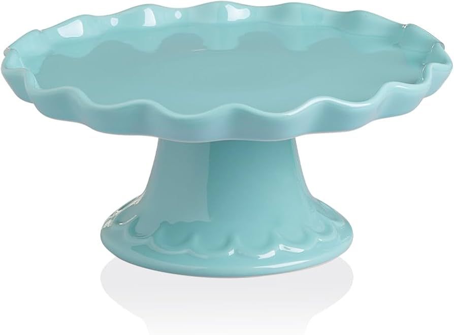 Sweejar 10-Inch Porcelain Cake Stand,Round Cake Plate, Cake Stands for Birthday Parties，Wedding... | Amazon (US)