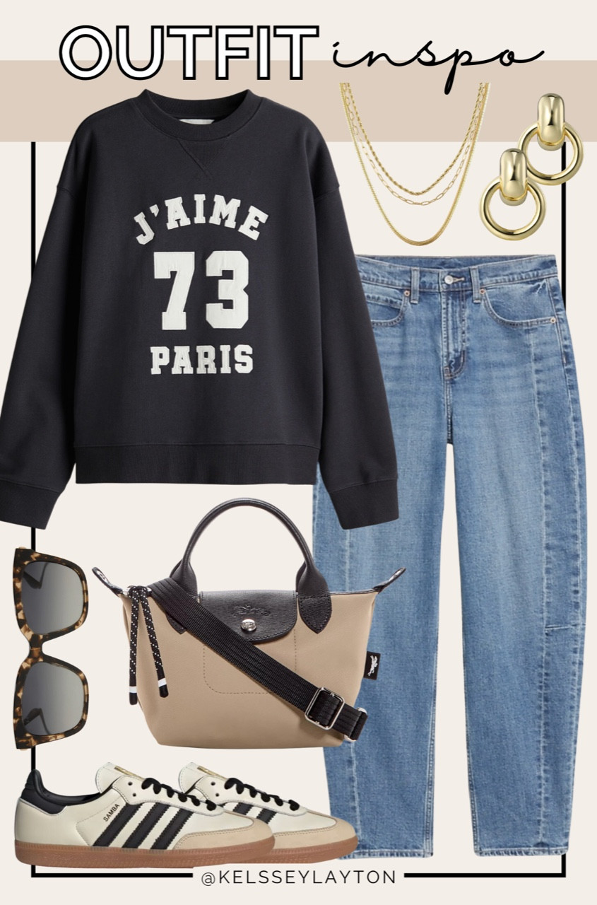 Outfit idea, H&M, graphic sweatshirt, barrel jeans, adidas sneakers 

#LTKFindsUnder50 #LTKSaleAlert #LTKStyleTip