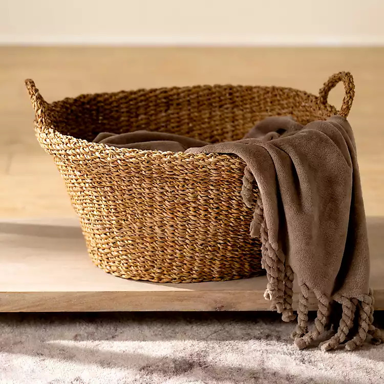 Woven Seagrass Basket with Handles | Kirklands