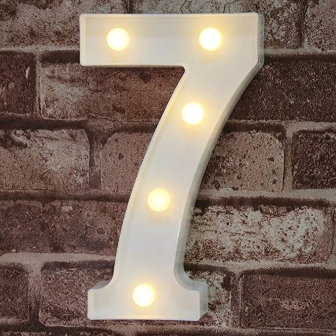 Decorative Led Light Up Number Letters, White Plastic Marquee Number Lights Sign Party Wedding De... | Amazon (US)