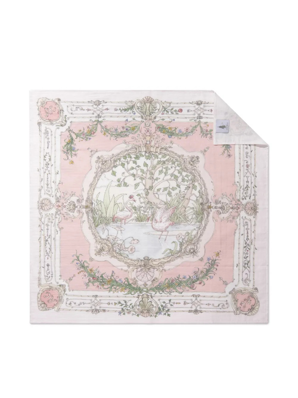 Atelier Choux graphic-print organic-cotton carré - Pink | Farfetch Global