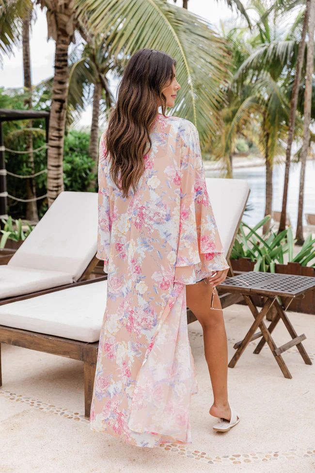 Truth About You Coral Floral Duster Kimono | Pink Lily