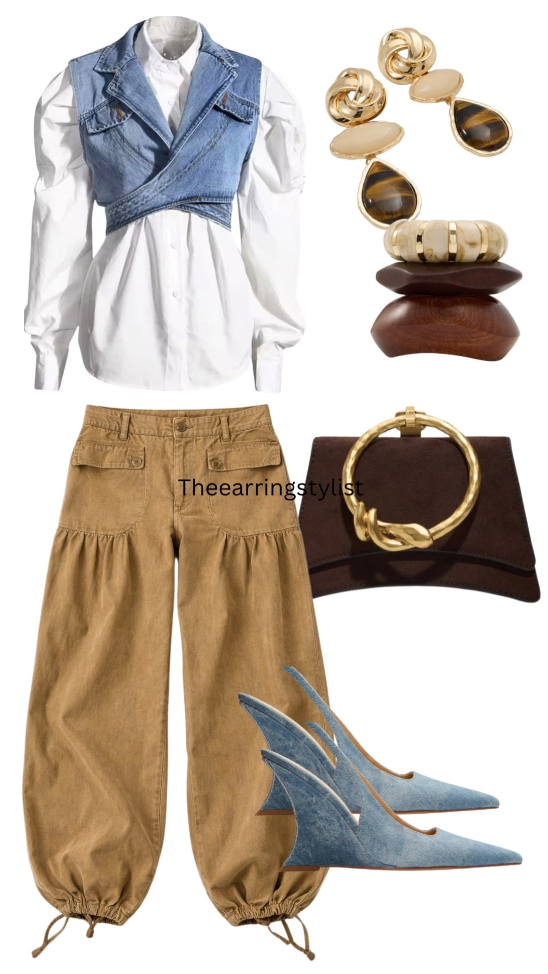 Such a chic but relaxed look for a shopping or bunch day.  I love to elevate everyday things like khaki pants and denim pairing them with dressy accessories. All items are tagged with the exception of the shoes. They are from JustFab. 
#fashion #stylist #theearringstylisg #personalstylist #freepeople #aldo 

#LTKootd #LTKSeasonal #LTKOver40