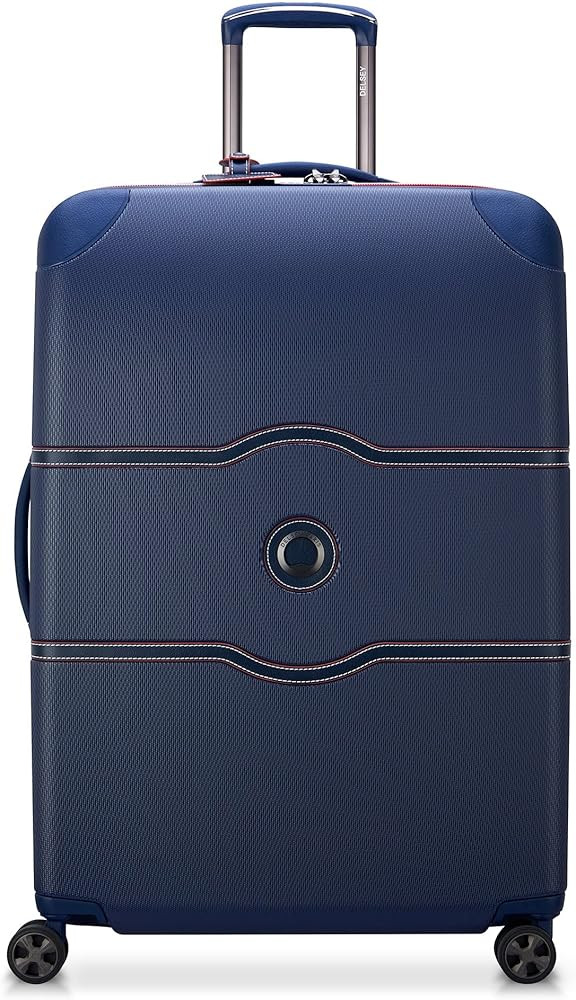 DELSEY Paris Chatelet Air 2.0 Hardside Luggage with Spinner Wheels, Navy, Checked-Large 28 Inch | Amazon (US)