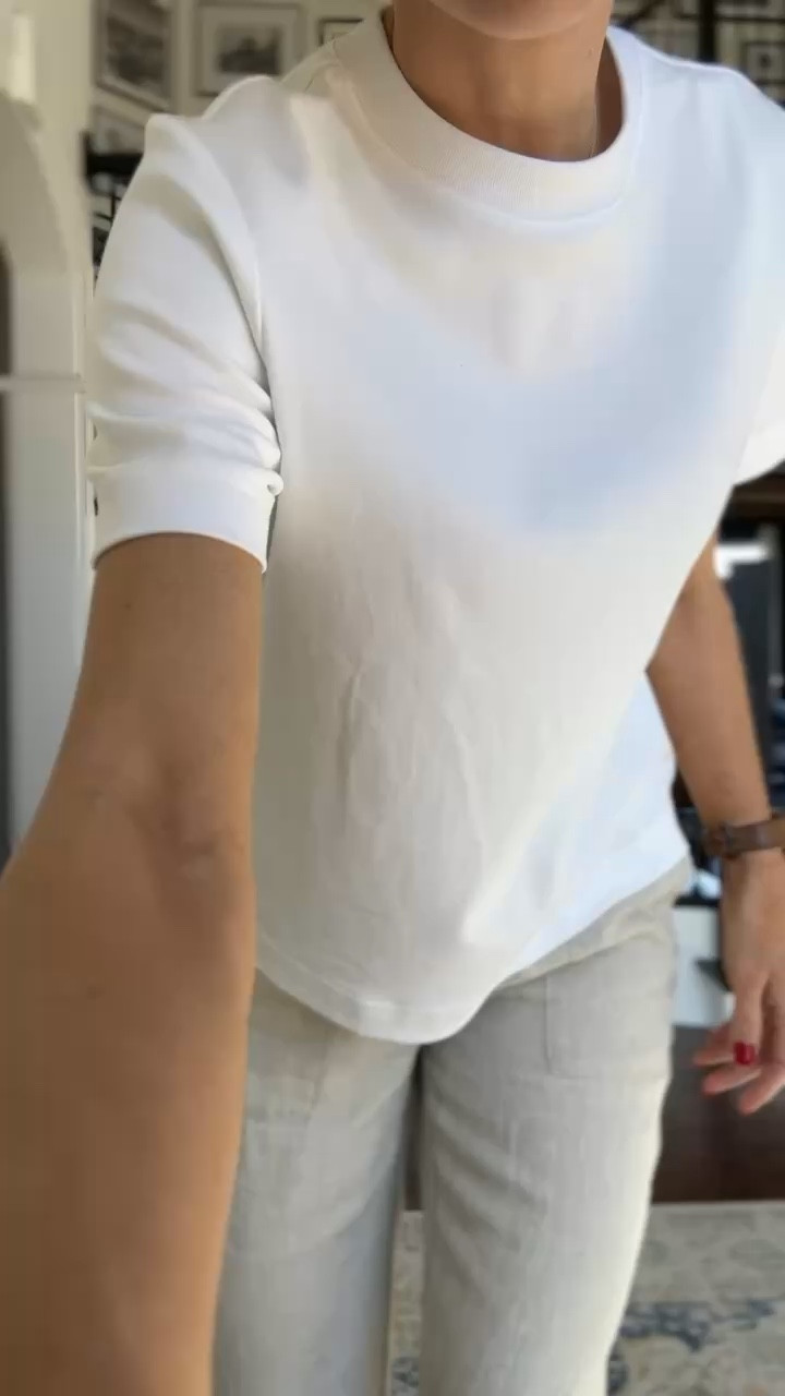 @oldnavy tee is so great- a heavier knit and 100% cotton. I am in a small, it is slightly cropped so order the tall length if you want something longer! Also, my Athleta linen pants are on sale + an additional 10% off  

#LTKootd #LTKgrwm