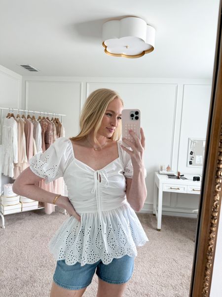 How darling is this white peplum top from Walmart?! Dress it up for a date night or wear casually for a daytime festival. Walmart finds // Walmart tops // Walmart fashion // summer tops // spring tops // daytime outfits // festival outfits // LTK fashion // brunch tops

#LTKfindsunder50 #LTKstyletip #LTKSeasonal