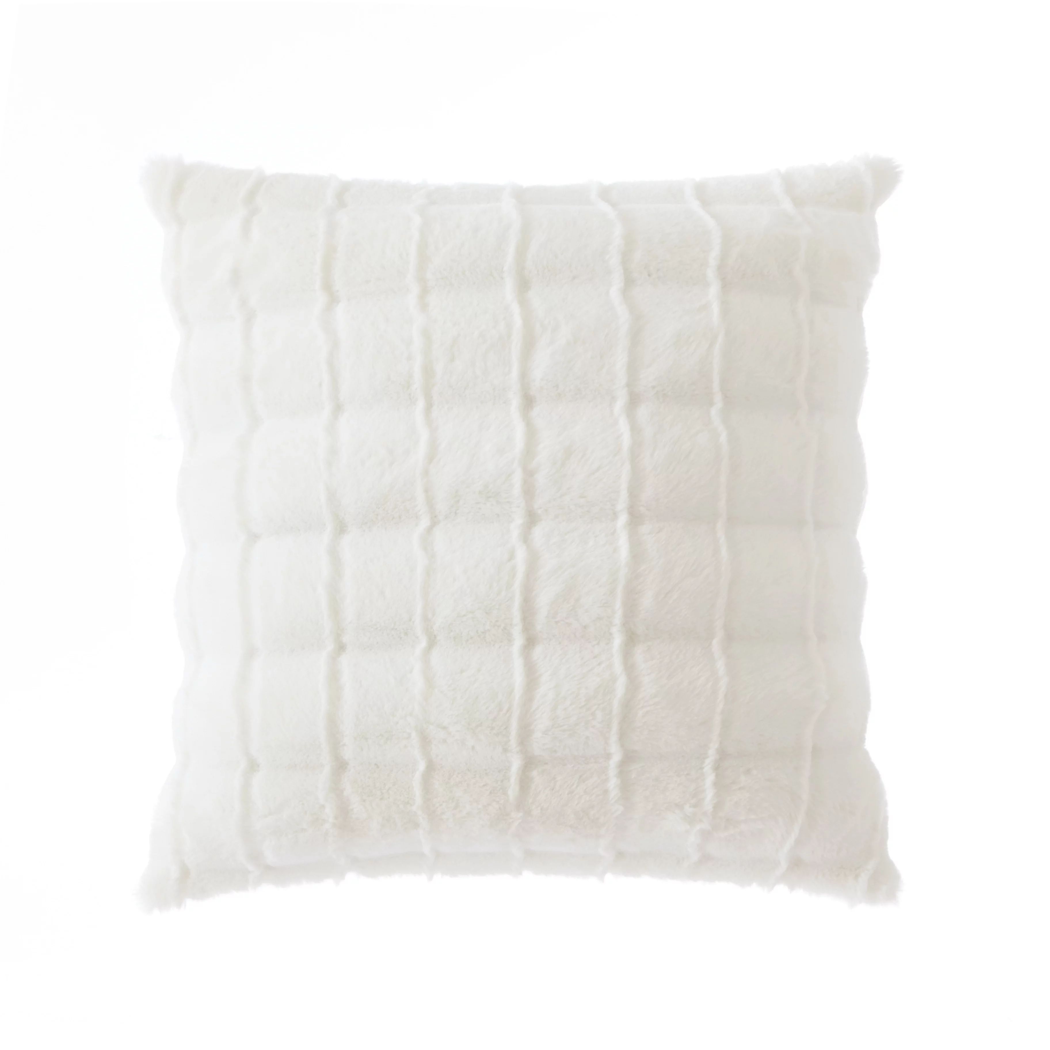 Mainstays Faux Fur 19"x19" Decorative Pillow, Ivory, 1 piece - Walmart.com | Walmart (US)
